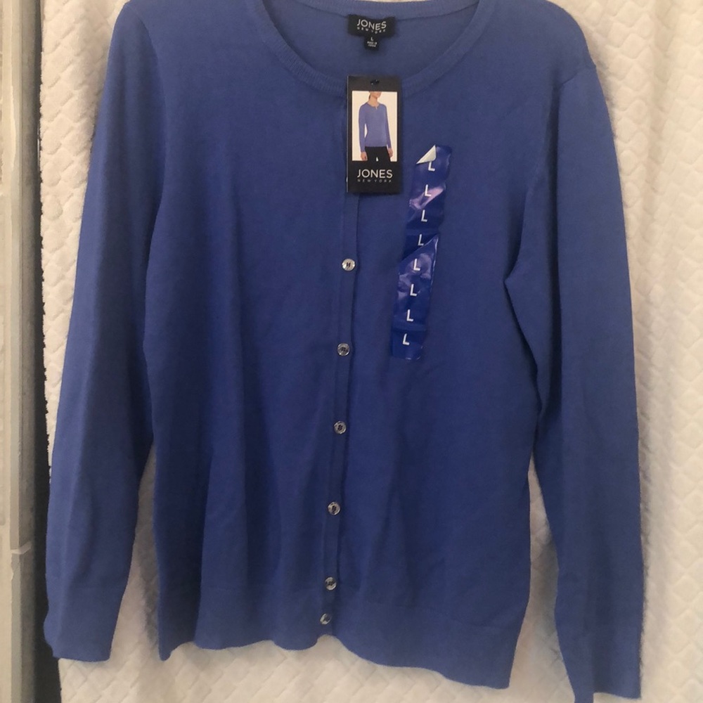 Jones New York Periwinkle Blue Cardigan